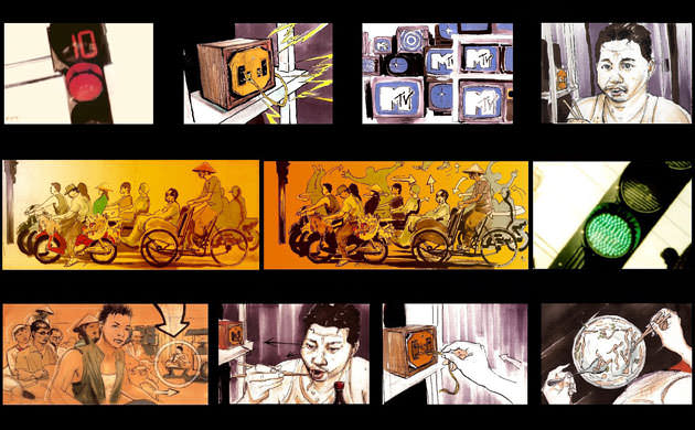 Storyboard for the first MTV Asia video-clip ever shot in Vietnam